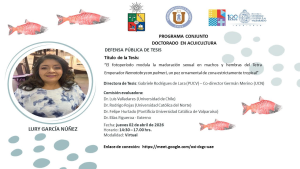 Aprobación de tesis sobre maduración sexual en pez ornamental tropical