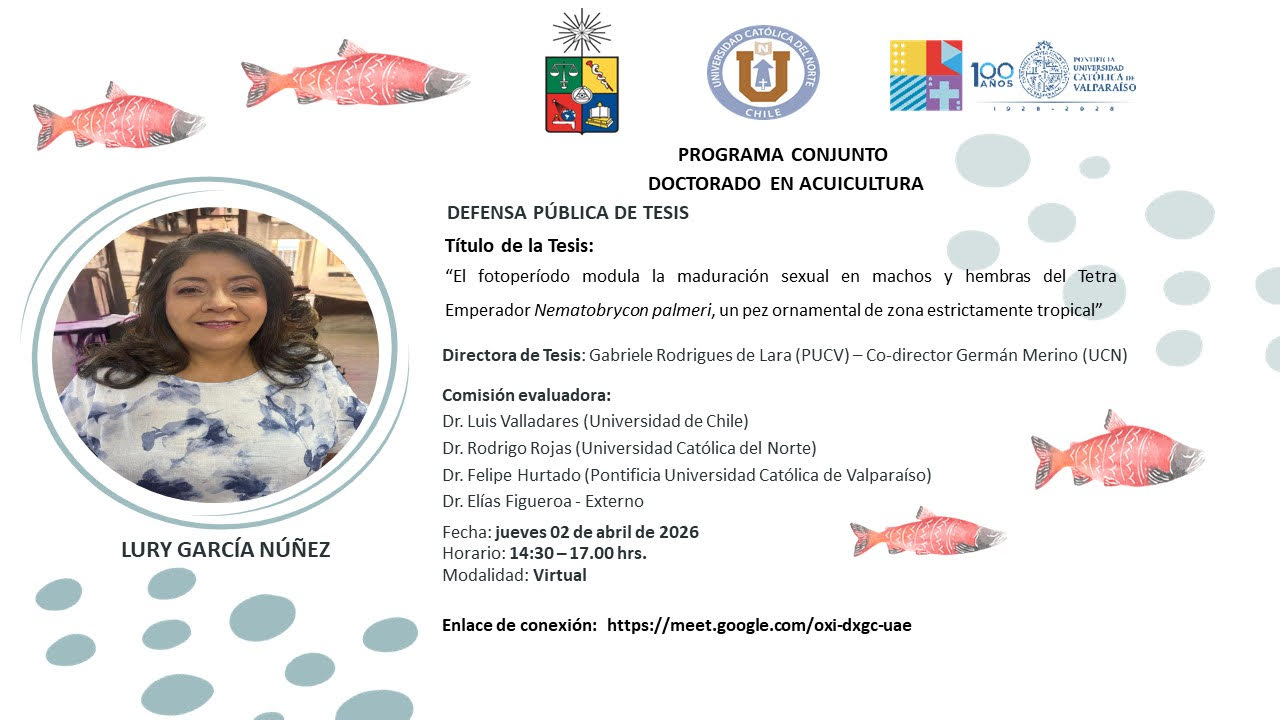 Aprobación de tesis sobre maduración sexual en pez ornamental tropical